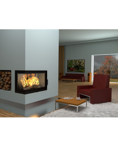INSERT CHEMINÉE D'ANGLE LEVIO 17 KW