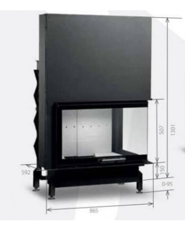 INSERT DE CHEMINÉE 90 EVO CGR LD D200 87 CM 14KW